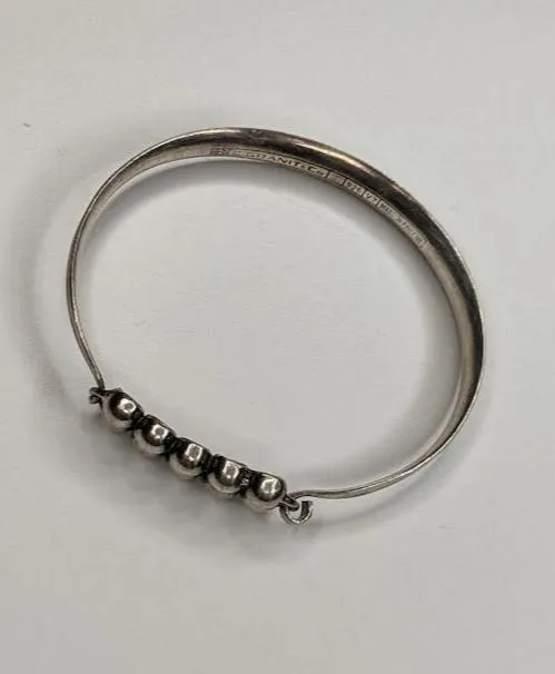 Vintage E.Granit Modernist 1970s Sterling Silver 925 Bangle Bracelet